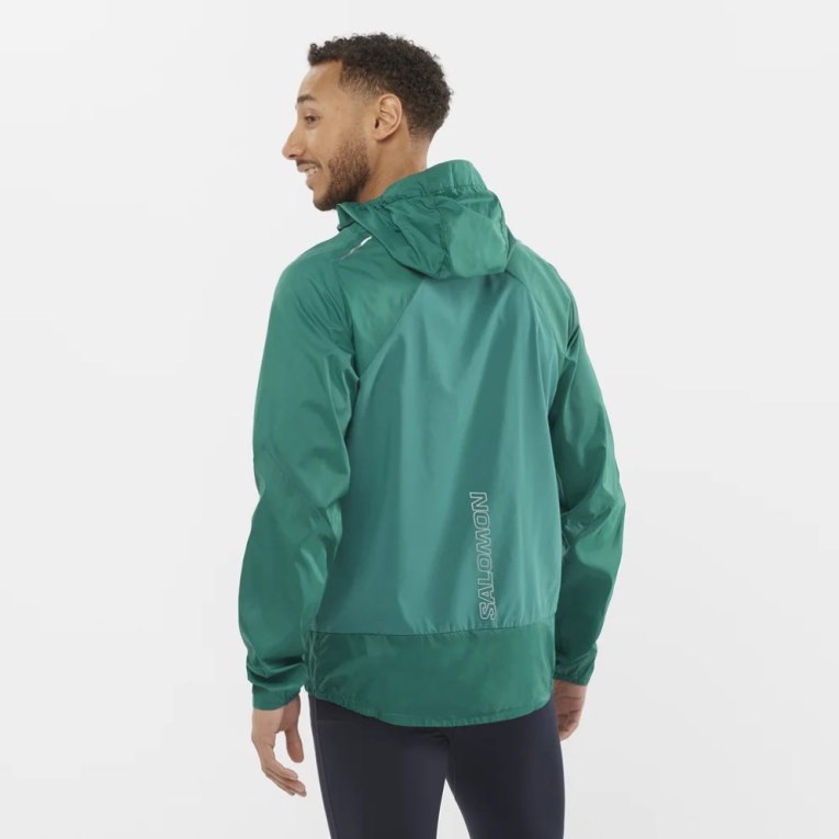 Green Salomon Bonatti Cross Men's Windbreaker | PH 81472S